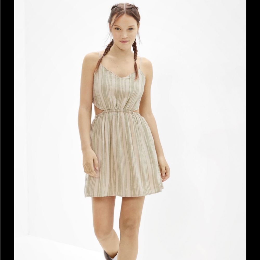 American eagle striped cutout beach dress